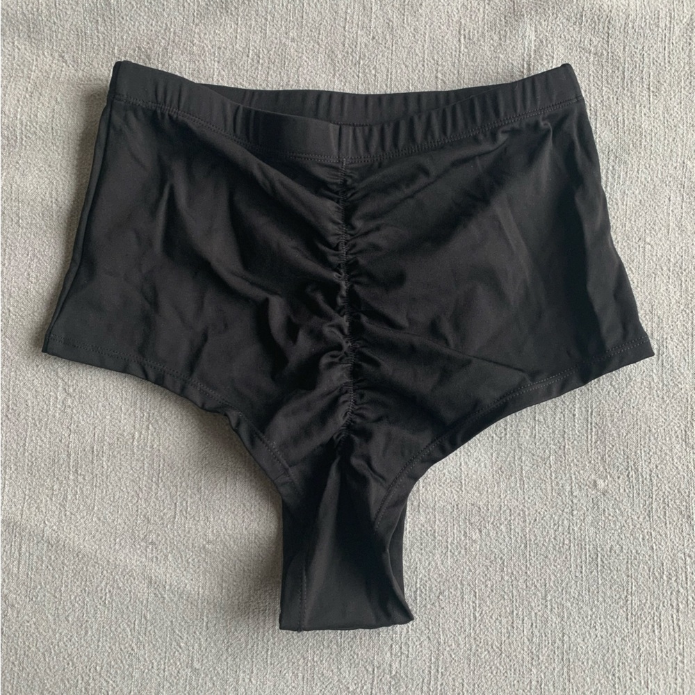 Black Scrunch Butt Pole Dance Bottoms Booty Shorts